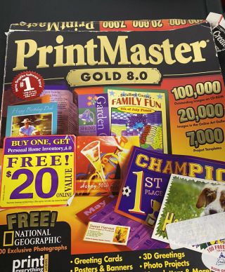 Printmaster Gold 8.  0 - 7 Disc Pack - With Art Cds - Vintage Software