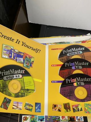 PrintMaster GOLD 8.  0 - 7 Disc Pack - with Art CDs - Vintage Software 3