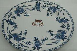 Rms Titanic Second Class Blue Delft Pattern 8 Inch Plate White Star Line W/ Bag