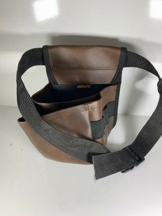 Vintage Kolpin Brown Leather Trap Bag W/adj Web Belt