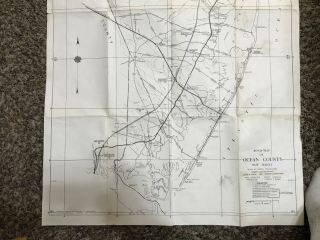 1965 ROAD MAP OF OCEAN COUNTY JERSEY LBI SEASIDE TOWNS IN DETAIL ON BACK 3