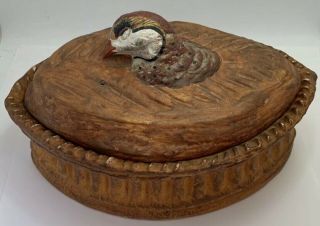 Pillivuyt Porcelain France Casserole Bird Jar Lidded Antique 1900s
