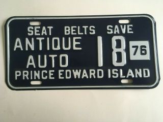 1976 Prince Edward Island License Plate Antique Car Low Number 2 Digit 18