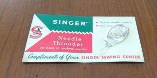 Vintage Singer Sewing Needle Threader Complimentary Piece Old Stuff