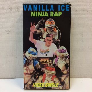 Vtg‼ 1991 Vanilla Ice Ninja Rap Vhs Tmnt Teenage Mutant Nina Turtles • Vguc‼