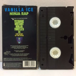 VTG‼ 1991 Vanilla Ice Ninja Rap VHS TMNT Teenage Mutant Nina Turtles • VGUC‼ 3