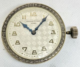 Stunning Art Deco Sandoz Vuille 8 Days Swiss Made Car Clock