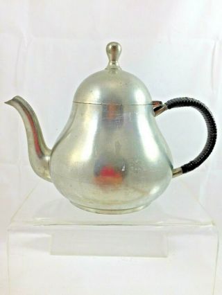 Vintage Small 3 Cup Pewter Metal Teapot Meeuws & Zoon Den Haag Holland