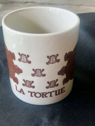 Taylor & Ng Vintage La Tortue Turtles Coffee Mug Cup Brown 1979 Japan 12oz