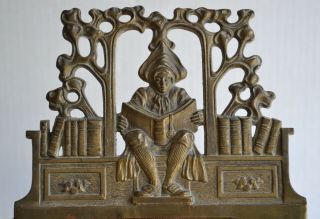 Antique Judd 9823 Art Nouveau Expanding Sliding Bookends Scholar In Library