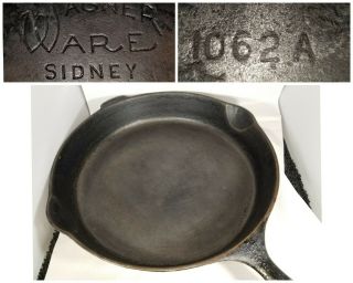 Huge Sidney Wagner Ware 0 Antique 13 Inch Diameter Cast Iron Skillet 1062a
