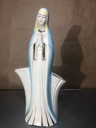Vintage Madonna Statue Planter Vase Virgin Mary Holy Blessed Mother Religious