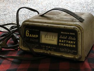 Vintage 60’s Western Auto Solid State Battery Charger 6 Amp 6/12 Volt