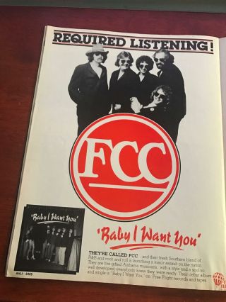 1979 Vintage 8x11 Album Promo Print Ad For Fcc " Baby I Want You " Southern Blend