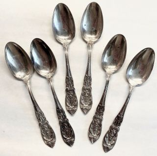 6 International Richelieu Tea Spoons Teaspoons Sterling Silver No Monogram 194g