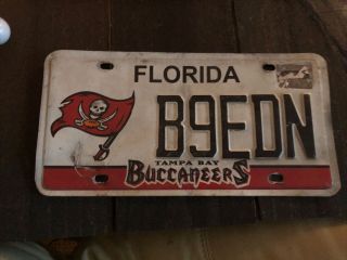 Florida License Plate - Tampa Bay Buccaneers - “b9edn”