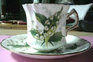 Vintage Hammersley Bone China Tea Cup & Saucer Lily Of The Valley England