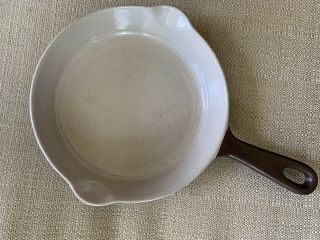 Vintage Le Creuset Brown And White Enameled Cast Iron 6.  5 " Skillet Fry Pan 16