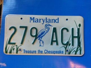 2 - 1992 Maryland Treasure The Chesapeake Specialty License Plate & Certificate 2