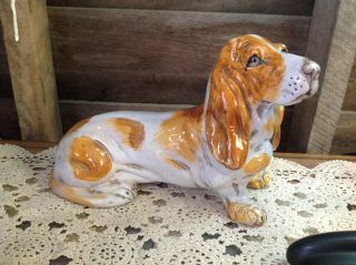 Vintage Basset Hound Dog Display Figurine - Decorative Design Statue