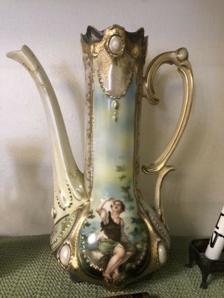 Antique Rs Prussia Porcelain Tea Kettle