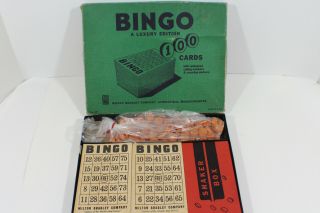 Milton Bradley Bingo Game Luxury Edition 100 Cards 130 - 1940 
