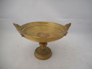 Antique 19th Century Bronze Brass Tazza/ Greeting Card Stand - Bearded Man Face 2
