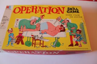 Vintage Operation Board Skill Game 1965 Milton Bradley 4545
