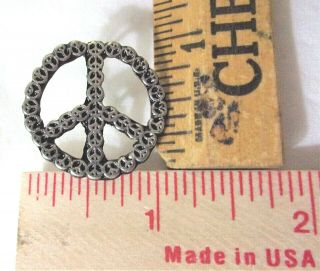 Vintage " Peace Sign " Pin Collectible Old " Hippy " - No War - Protest Pinback
