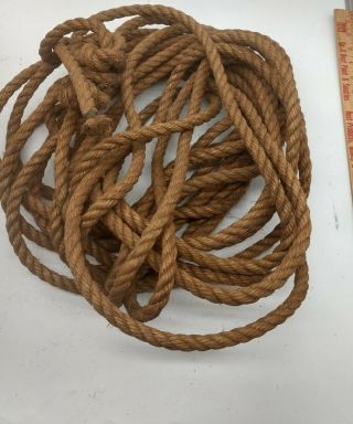 Vintage Hemp Rope One Complete Piece With Taped Ends 45 Feet X 1/2 " See Photos