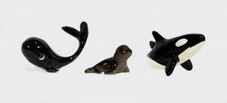 Vintage Whale Shark and Seal Miniature Figurines Ceramic Porcelain 3 Sea Animals 2