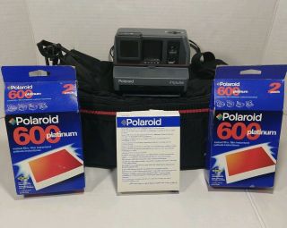 Vintage Polaroid Impulse Instant Film Camera W/ Carrying Case & Film,