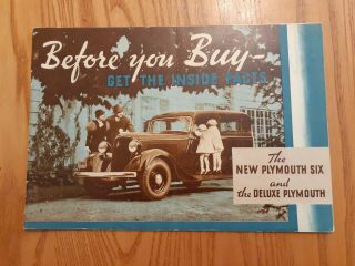 1934 Plymouth Sales Brochure - Exellent
