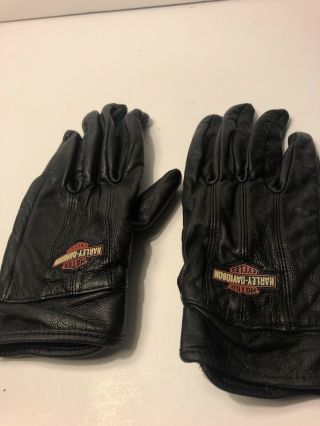 Vintage Women’s Harley - Davidson Black Leather Black Gloves Size Large