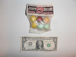 John Deere Marbles In Opened Package Vtg Holiday Give Away Gift
