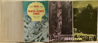 1960 Shell Oil Squaw Valley California Olympic Winter Games Folding Cartoon Map 2