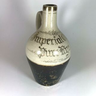Antique Imperial Club Pure Rye Whiskey Jug Ny Empty Bottle Sherwood Pottery Pa
