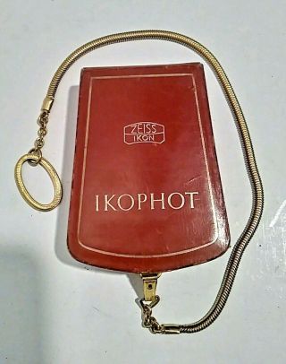 Vintage Zeiss Ikon Ikophot Light Meter & Leather Case & Chain -.