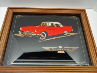 Vintage Red 1957 Ford Thunderbird Framed Glass Picture 18 " X 14 "
