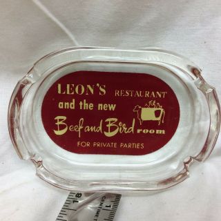Vintage Advertising Glass Ashtray Leon 
