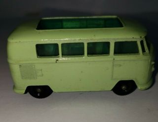 Vintage Lesney Matchbox 34 Volkswagen Caravette Camper Green w/Black Wheels 3