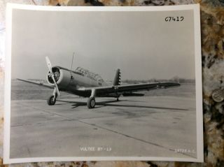Army Air Force Vultee Bt - 13 Valiant Trainer Airplane Aircraft Photo 664