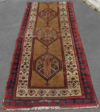 Antique Shabby Chic Country House North West Persian Sarab Rug Fragment