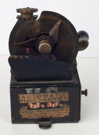 Antique Us Automatic Pencil Sharpener Co.  Pencil Sharpener,  N.  Y.  City,  Usa 1907