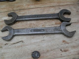2 X Vintage Whitworth Spanners Eagle Brand 5/8 X 11/16 Open Ended Wrench