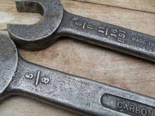 2 x vintage whitworth spanners eagle brand 5/8 x 11/16 open ended wrench 3