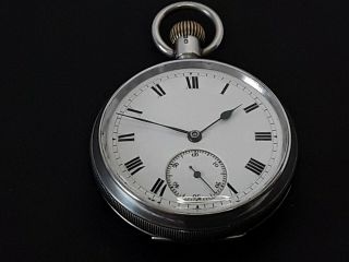 Antique Solid Silver Pocket Watch With English Lever Movement.