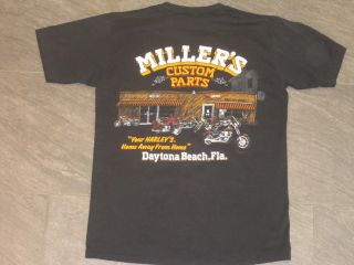 Vintage Daytona Bike Week T - Shirt - 1990 - Millers Custom Harley Parts - Size M
