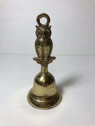 Vintage Brass Owl Bell Made In England 5”