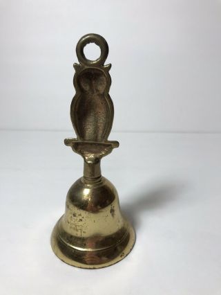 Vintage Brass Owl Bell Made In England 5” 3